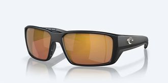 Costa Unisex Fantail Pro Polarized Sunglasses In Matte Black Gold Mirror