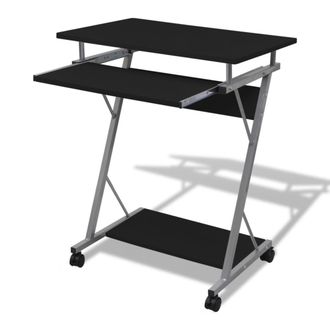 vidaXL Scrivania Per Computer Con Ripiano Estraibile Nero - Vidaxl