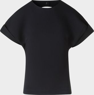 Akris Dot Cutout Short-Sleeve Viscose Jersey Shirt