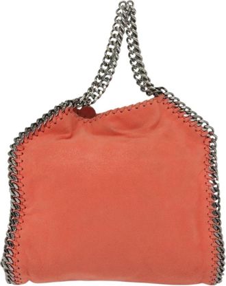 Stella McCartney Stella Mccartney Falabella Fold Over Bag Faux Suede Orange Suede Bag (Pre-Owned)