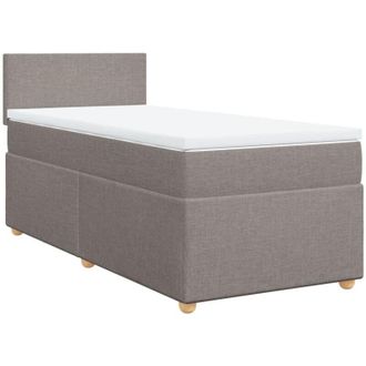 vidaXL Cama Box Spring Con Colch&oacute;n Tela Gris Taupe 90x200 Cm Vidaxl