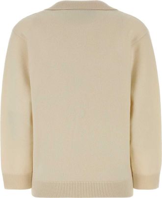 Valentino Garavani Womens Ivory Cashmere Polo Shirt Milkfoam T-shirts And Polos