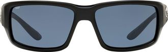 Costa 59mm Polarized Rectangular Sunglasses in Matte Black at Nordstrom
