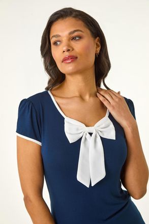 Roman Bow Front Stretch Top
