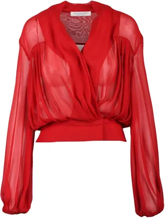 Philosophy di Lorenzo Serafini Chiffon Blouse - Red