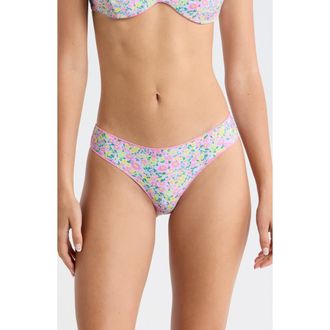 Rip Curl Party Wave Cheeky Hipster Bikini Bottoms in Pink at Nordstrom, Size Xx-Large