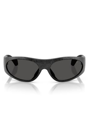 Moncler Inara 64mm Oversize Oval Sunglasses in Black Carbo /Dark Grey Solid at Nordstrom