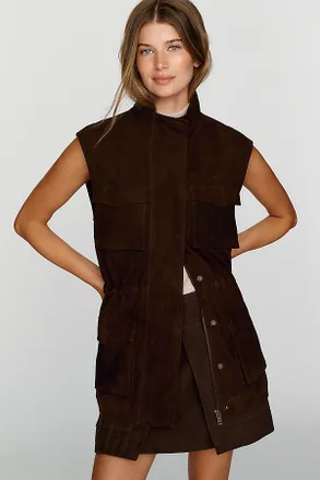 Rowing Blazers Suede Utility Vest Jacket