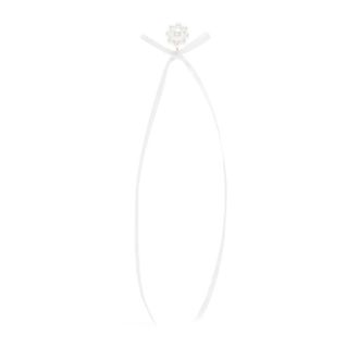 Simone Rocha Bow Ribbon Stud Oorbellen - Dames - Oorbellen - Wit - ONE Size - Satijn - Accessoires