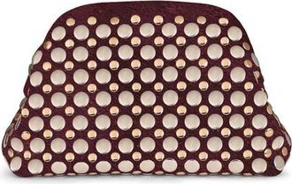 Raf&eacute; New York Aya Studded Frame Clutch in Burgundy at Nordstrom, Size Small