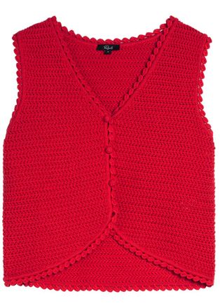 Rails Calypso Knit Cotton Crop top - Red - S (UK8-10 / S)