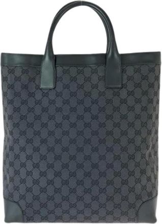 Gucci Pre-owned Tote Bags, female, Black, Size: ONE SIZE Pre-owned Canvas Tote Bag