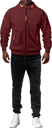 Generic MenS Tracksuit Full Set, Stretchy Activewear Sweatsuits 2-Piece Set Hoodie Jogging Suit Warm Fleece Breathable Sweatsuit Casual Sports Suit Two-Piece 