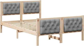 vidaXL Estructura De Cama Con Cabecera Gris Claro 120 X 200 Cm Tela Vidaxl