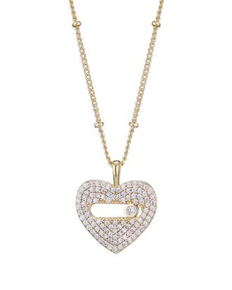 Adornia Adornia 14K Plated Cz Heart Necklace