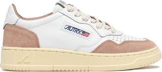 Autry White Medalist Goat Suede Sneakers