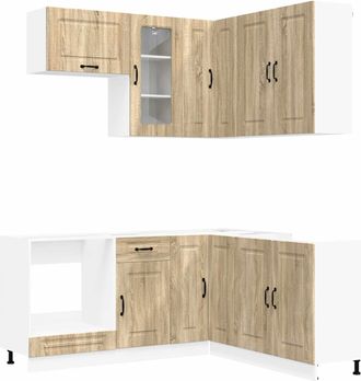 vidaXL Unidad De Cocina Kalmar 8 Uds. Roble Sonoma Vidaxl