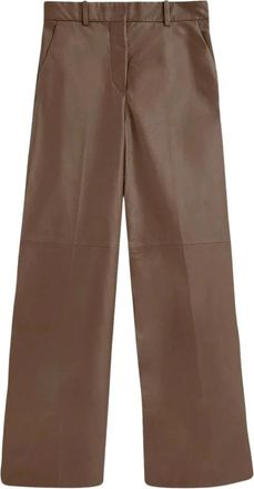 Joseph Wide Leg Leren Broek - Dames - Leren Broeken - Bruin - XL - Leer - Broeken