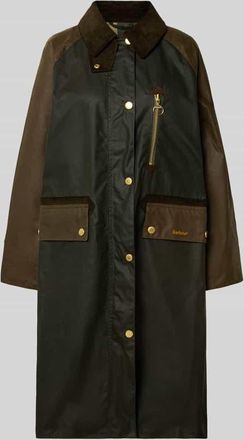 Barbour Regular Fit Mantel aus reiner Baumwolle Modell EVETTE in Oliv, Größe 36