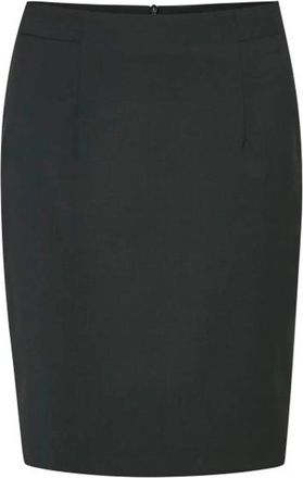 Inwear Zwarte Vrouwelijke Rok met Split - Dames - Kokerrokken - Zwart - M - Wol - Rokken