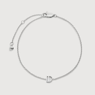 Monica Vinader Sterling Silver Initial D Chain Bracelet
