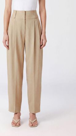 Toteme High-Waisted Wide-Leg Trousers in a Wool Blend with Concealed Fastening
