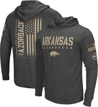 Colosseum Mens Colosseum Heather Black Arkansas Razorbacks Team OHT Military Appreciation Long Sleeve Hoodie T-Shirt at Nordstrom, Size Xxx-Large