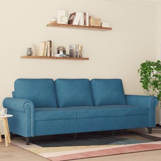 vidaXL Sof&aacute; De 3 Plazas Terciopelo Azul 180 Cm Vidaxl