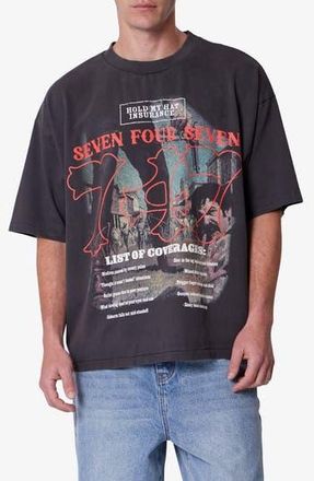 mnml 747 Graphic T-Shirt in Washed Black at Nordstrom Rack, Size X-Large