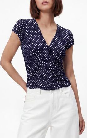 By Design Hazel Buttoned Top in Navy/White Dot at Nordstrom Rack, Size X-Small