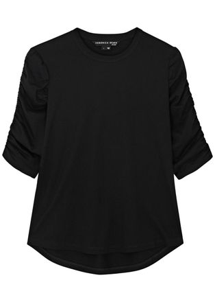 Veronica Beard Waldorf Cotton T-shirt - Black - XL