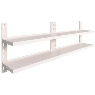 Berkfield Home 2-Tier Floating Wall Shelves 2 pcs Stainless Steel 240x30 cm in Grey