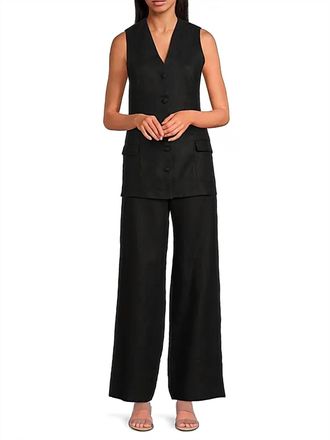 Faithfull The Brand Lya Linen Wide-Leg Pants In Black