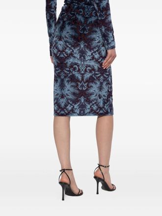 Etro Gonna midi in velluto con stampa - Blu