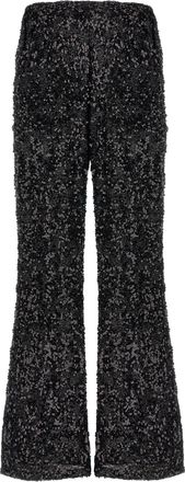 Le Twins Black Polyester Flared Womens Pants