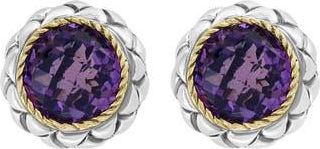 Effy Sterling Silver & 18K Gold Amethyst Stud Earrings in Purple at Nordstrom Rack