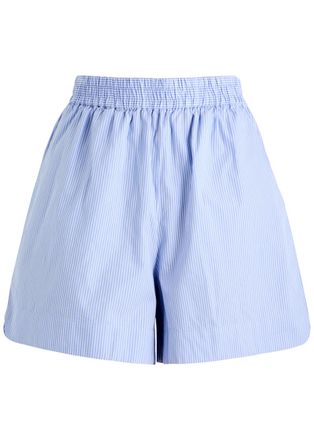 LMND Lemonade Lmnd Lemonade Chiara Striped Cotton Shorts - Blue And White - S (UK8-10 / S)
