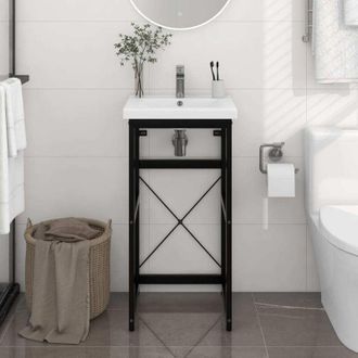 vidaXL Estructura De Lavabo De Hierro Negro 40x38x83 Cm Vidaxl