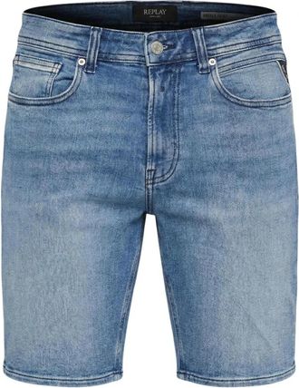 Replay Straight Bermuda Shorts - Heren - Denim shorts - Blauw - W30 - Katoen - Korte Broeken