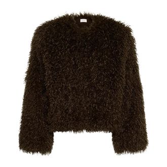 Gestuz Jassen, Dames, Zwart, XS, Faux Fur Jacket