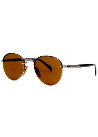 David Beckham Rimless Round-frame Sunglasses - Brown - One Size