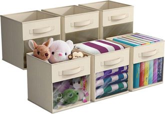 Sorbus 11In 6 Pack Collapsible Fabric Storage Bins