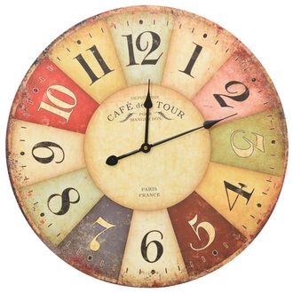 vidaXL Reloj De Pared Vintage Colorido 60 Cm Vidaxl