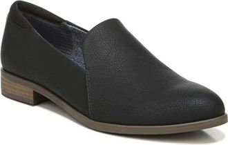 Dr. Scholls Womens Dr. Scholls Rate Flats Black Faux Leather Round Toe Loafers HAWK812
