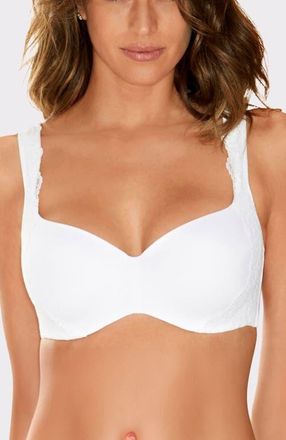 Lascana Lace Detail Seamless T-Shirt Bra in White at Nordstrom, Size 36Aa