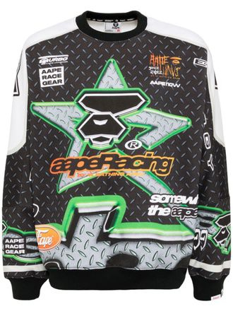 Aape By A Bathing Ape Sweater met print - Zwart