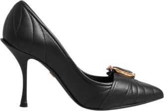 Dolce & Gabbana Black Devotion Leather Heels Pumps Womens Shoes