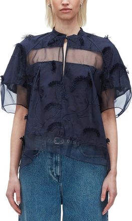 3.1 Phillip Lim Short Sleeve Flounce Top