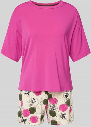 Schiesser Kurzer Schlafanzug im Allover-Look in Pink, Gr&ouml;&szlig;e 36