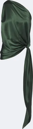 The Sei Draped one-shoulder silk satin top